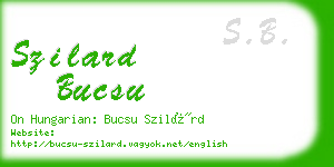 szilard bucsu business card